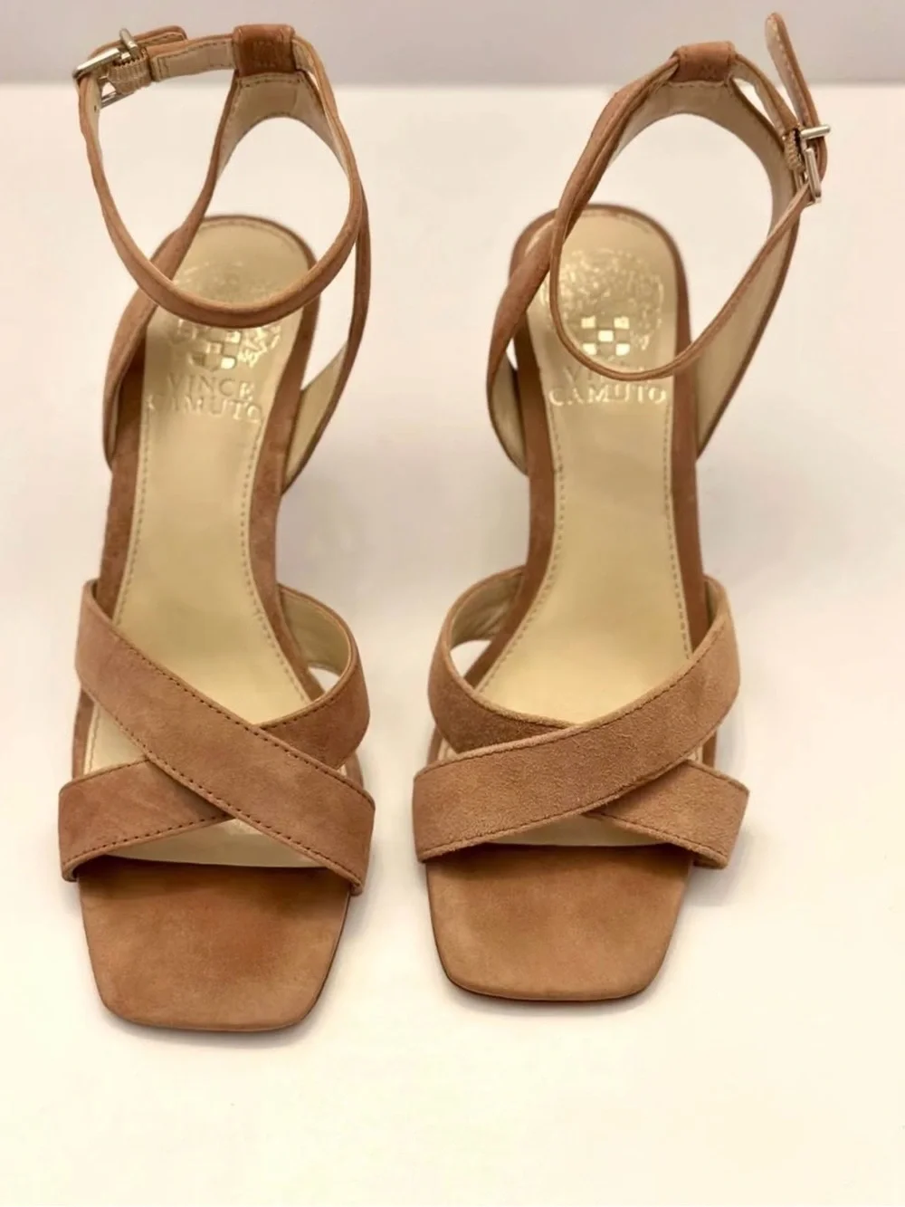 Vince Camuto Women's Suede Tan Strappy  Heels